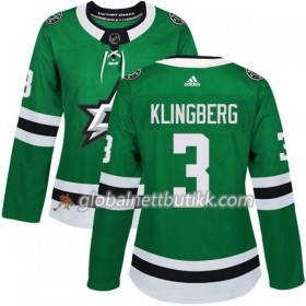 Dallas Stars Hockeydrakt John Klingberg 3 2017-2018 Kelly Grønn Adidas Authentic - Dame